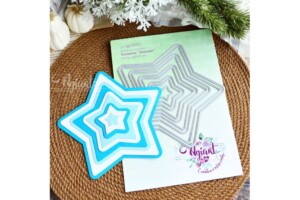 metal cutting die "star shapes die set" for scrapbooking & cardmaking | 9 pieces | 20x20 mm to 147x143 mm | agiart
