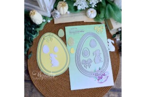 metal cutting die "easter egg frames & elements dies set" for scrapbooking & cardmaking | 9 pieces | 20x15 mm to 150x110 mm | agiart