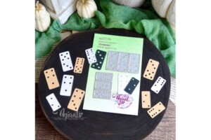 metal cutting die "domino tiles & pieces dies set" for scrapbooking & cardmaking | 2 pieces | 30x15 mm to 59x38 mm | agiart