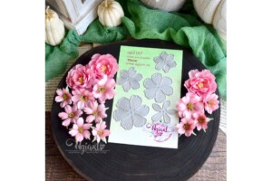 metal cutting die "peony flower dies set" for scrapbooking & cardmaking | 5 pieces | 35x35 mm to 50x50 mm | agiart