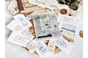 clear stamp set ""fragments of the past no.1 | 7 pieces | 30x27 mm to 65x32 mm | agiart