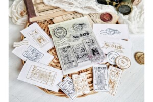 clear stamp set ""fragments of the past no.2 | 7 pieces | 27x15 mm to 57x32 mm | agiart