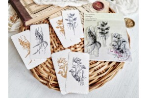 clear stamp set ""botanical sketches | 3 pieces | 63x32 mm to 79x35 mm | agiart