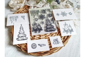 clear stamp set ""fairy winter | 10 pieces | 16x16 mm to 72x42 mm | agiart