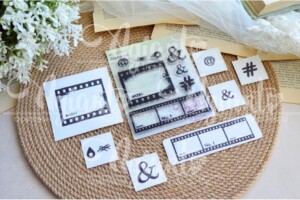 clear stamp set ""film chronicle | 8 pieces | 10x10 mm to 93x28 mm | agiart