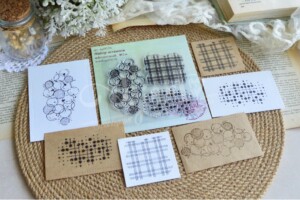clear stamp set ""background no.3 | 3 pieces | 85x45 mm to 60x38 mm | agiart