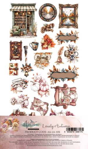 6x12 fussy cut scrapbooking paper set | lovely autumn | 12 sheets | alchemy of art