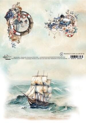 a4 rice paper for decoupage | ocean blue | 1 sheet | alchemy of art