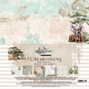 12x12 scrapbook paper pack | wild adventure | 6 sheets | alchemy of art