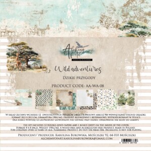 8x8 scrapbook paper pack | wild adventure | 12 sheets | alchemy of art