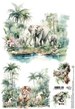 a4 rice paper for decoupage | wild adventure | 1 sheet | alchemy of art