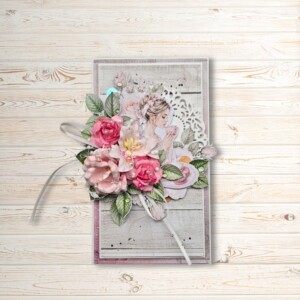elegant handmade birthday card with flowers – luxury floral greeting card for her, box included